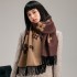 2024 Autumn/Winter New Core spun Scarf Women's Fashion Simple Jacquard Imitation Cashmere Long tassel Relaxation Shawl