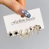 Cross border Geometric Multi layer C-shaped Pearl Earrings Earrings Earrings Earrings and Nails 6 Pair Set Card Ear Accessories Combination for Women