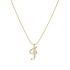 Cross border new European and American 26 letter creative simple copper inlaid zircon snake chain gold necklace high-end collarbone chain for women