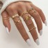 Cross border hot selling diamond studded eye cross leaf ring multi joint 23 piece set pearl sun moon ring