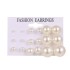 European and American cross-border simple classic versatile size pearl earrings 9 pairs of white card ear needles ball earrings batch