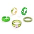 Korean jewelry industry drip oil colored peach heart smiling face ring cross-border fashion multi-layer heart-shaped joint index finger ring set