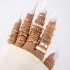 Cross border New Fashionable Versatile Leaf Love Ring Set Personalized Geometric Stacked Joint Ring Multi piece Set