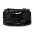 Retro bead bracelet for men, fashionable hollow triangular leather bracelet and bracelet, multi-layer wide wrapped jewelry