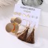 Cross border accessories European and American earrings 6-piece set Geometric metal acrylic sheet tassel earrings set Jewelry wholesale