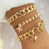 European and American cross-border retro thick chain personalized bracelet mixed and matched open bracelet bracelet, hand decoration layered style set bracelet wholesale