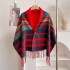 New Queen Dowager plaid scarf for women, autumn and winter tassel wool cape, double-sided shawl, multifunctional warm scarf