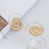 European and American new oval spiral earrings exaggerated vortex gear shaped heart-shaped retro earrings wholesale