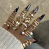 Cross border New Fashionable Versatile Leaf Love Ring Set Personalized Geometric Stacked Joint Ring Multi piece Set