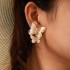 New European and American Creative Alloy Double Butterfly Earrings Vintage Gold Exaggerated Size Butterfly Earrings Earrings Female Earrings