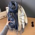 2024 New Double sided Two tone Simple Lines Contrasting Color Horse Imitation Cashmere Warm Scarf with Advanced Sense, Wearing Shawl Externally