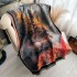 Autumn and winter new double-sided color oil painting series imitation cashmere thick warm scarf, air-conditioned room neck protection shawl for external use