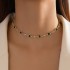 New cross-border jewelry European and American fashion trend simple green rhinestone women's short single-layer necklace collarbone chain