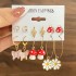 Cross border multi-layer geometric circle inlaid rhinestone butterfly earring set 6 pairs of creative butterfly pendant earrings