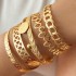 European and American Cross border Versatile Hammer Pattern Bracelet Creative Versatile Love Hollow Bracelet C-shaped Open High end Feel Bracelet for Women