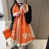 New Japanese and Korean tassel scarves for women, long and warm, large-sized shawls, winter letter carriage scarves, one piece hair replacement