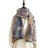 Double sided imitation cashmere thick warm scarf in autumn and winter, ink painting, butterfly dancing, simple and elegant air-conditioned room shawl for external use