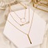 Cross border European and American retro circular antique bronze bead multi-layer geometric hexagonal circle arrow necklace in the Korean jewelry industry