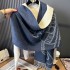 2024 new minimalist jacquard contrasting color autumn and winter double-sided imitation cashmere scarf, winter high-end warm shawl for women