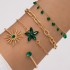 Cross border high-end light luxury jewelry from Europe and America, colorful flower inlaid diamond four layer bracelet, leaf sunflower multi-layer bracelet