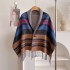 New Queen Dowager plaid scarf for women, autumn and winter tassel wool cape, double-sided shawl, multifunctional warm scarf