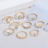 Cross border Star Moon Ring Set with Diamond, Love Tree Leaves, 10 Pieces, Women's Light Luxury, High Grade Alloy Joint Ring