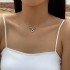 Cross border jewelry light luxury diamond inlaid blue devil's eye pendant collarbone chain fashionable temperament imitation pearl necklace for women