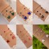 AliExpress Cross border Jewelry Butterfly Imitation Gemstone Hollow Four Layer Bracelet Geometric Opening Bracelet Set