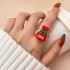 Christmas personalized cute cartoon ring Santa Claus reindeer snowman resin ring versatile accessories wholesale for women