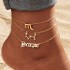 European and American 12 Constellation Alloy Foot Chain Women's Multi Layer Twelve Constellation Gold Diamond Set 3-Piece High End Jewelry