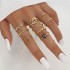 Cross border hot selling diamond studded eye cross leaf ring multi joint 23 piece set pearl sun moon ring