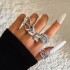 Amazon Cross border Fashion Irregular Geometric Hollow Ring Set Design Sense Peach Heart Butterfly Open Ring for Women