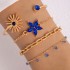 AliExpress Cross border Jewelry Blue Butterfly Inlaid Diamond Hollow Four Layer Bracelet Geometric Opening Four Piece Bracelet Set