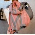 Love grid imitation cashmere versatile carriage scarf, women's thick tassel warm air conditioning shawl scarf, in stock live broadcast