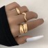 Cross border jewelry niche trend design photosensitive surface ring exaggerated geometric curved surface open joint ring set