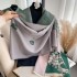 2022 autumn and winter new air-conditioned room shawl European and American style imitation cashmere scarf for women, double-sided dual color thick windproof scarf