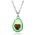 2018 new cute fruit jewelry necklace avocado heart-shaped three-dimensional soft ceramic pendant earrings