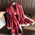 2023 New Simulated Silk Silk Women's Mountain Camellia Explosive Shawl Beach Scarf Thin Edition Trendy Brand New Silk Satin Multiple Scarves