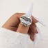 Amazon Cross border New Accessories Retro Punk Hip Hop Style Single Silver Wing Ring for Men and Women