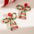 Cross border fashion in Europe and America, colorful beaded bow, woolen ball earrings, creative Santa Claus pendant, Christmas earrings