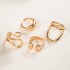 European and American Cross border Simple Irregular Hollow Arc Ring Set with Four Piece Design and Open Smooth Surface Ring Set