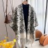 New Korean imitation cashmere air conditioning shawl for women's outdoor wear, internet famous cape for autumn and winter, niche retro pattern warm scarf