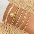 European and American cross-border retro thick chain personalized bracelet mixed and matched open bracelet bracelet, hand decoration layered style set bracelet wholesale