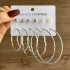 Fashionable commuting large circle earrings with heart-shaped earrings, simple geometric coils, metal card earrings set