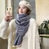 Winter new style of herringbone core yarn scarf, women's Korean version versatile, imitation cashmere shawl, thick and warm scarf, dual-use