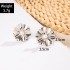 European and American retro silver iron flower inlaid pearl earrings with simple and elegant simulated flower temperament earrings and earrings