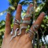 Amazon Cross border Personalized Retro Snake Animal Ring with Multiple Snake Shaped Four Piece Ring Set Jewelry for Women