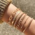 Amazon Cross border New Retro Wide Bracelet Simple Geometric Opening Round Bead Gold Smooth Surface Bracelet Jewelry Set