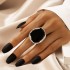 European and American exaggerated temperament alloy irregular gold edging oil dripping ring for women retro personality versatile hand jewelry