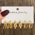 European and American C-shaped metal texture advanced sense personalized ear ring antique Fried Dough Twists earrings set 6-piece earrings